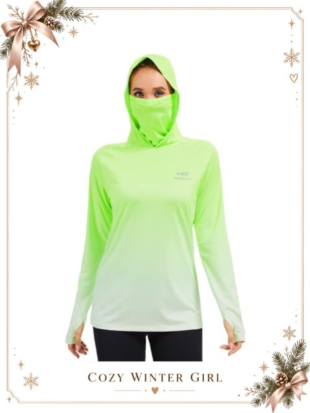 UPF 50+ Fishing Hoodie Shirt with Face Mask & Thumb Holes